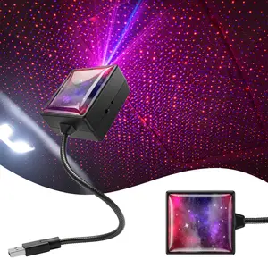 USB Star Projector Car Light, Portable Adjustable Interior Car Roof Light, Romantic Galaxy Roof Night Light, Auto Ceiling Interior Light for Car, Bedroom, Party, Home Decor, Plug and Play