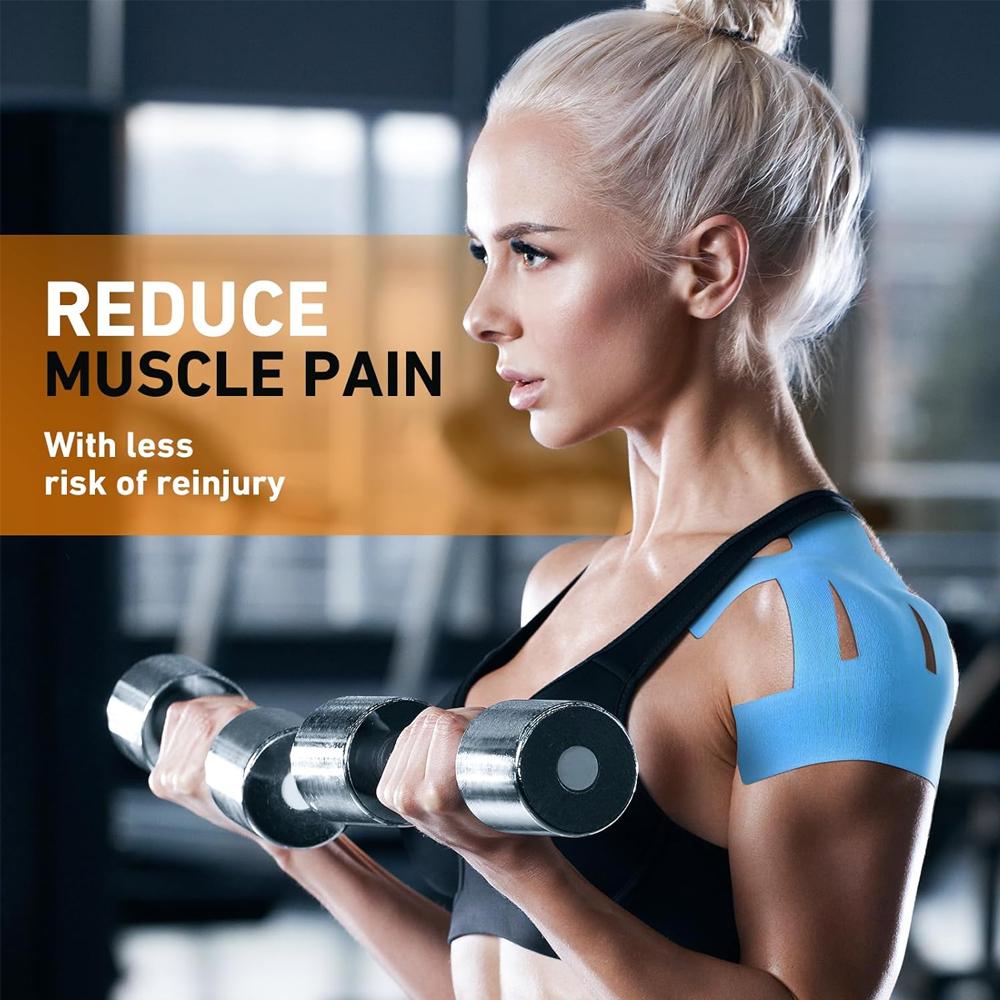 1/5/10PC Precut Kinesiology Tape for Shoulder Support & Stability,Shoulder Pain Relief Athletic Tape - Waterproof & Elastic
