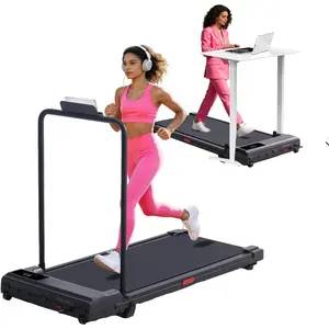 Portable Walking Pad Treadmills for Home Small, Electric Mini Walking Treadmill for Exercising, 3.0HP Compact Walking Pad Treadmill with Handle Bar, 0.6-7.6MPH, 350LB CapacityGift