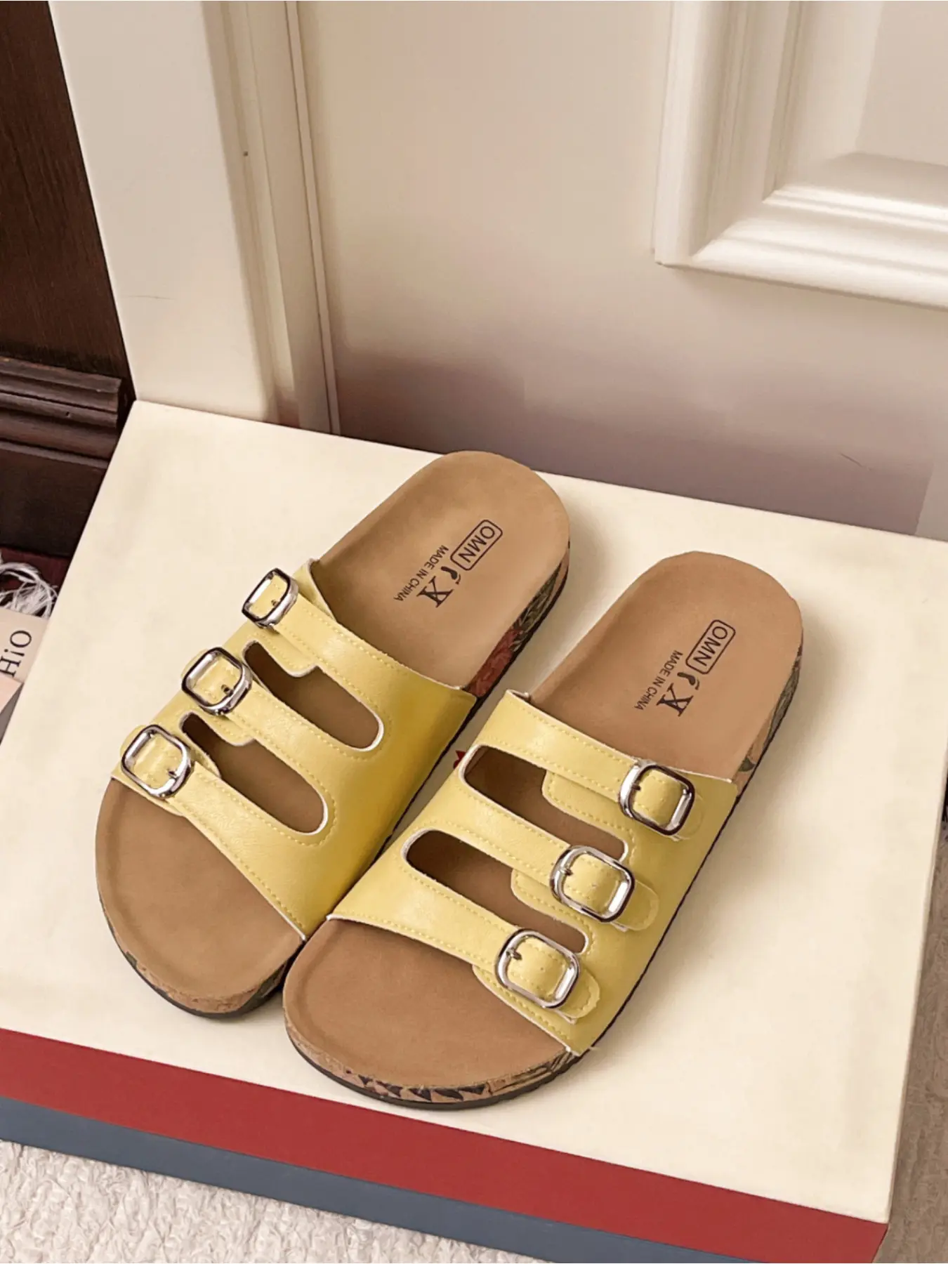 Versatile Metallic Cork Platform Slides - Indoor Loungewear & Outdoor Holiday Slip On Shoes