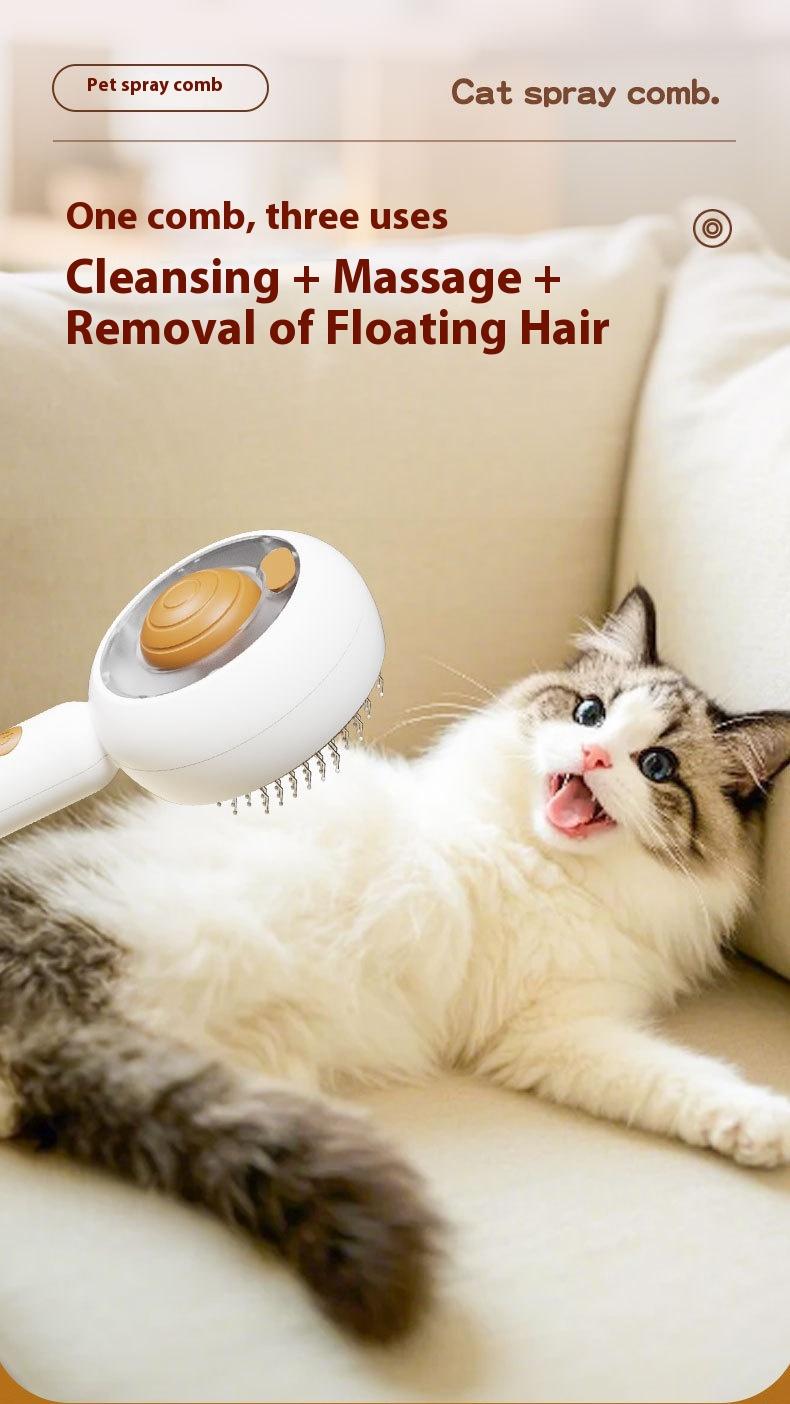 Dog and Cat Steam Brush - Professional Pet Grooming Tool with Fine Mist, Reduces Shedding & Static, One-Touch Self-Cleaning Deshedding Comb for Home Use