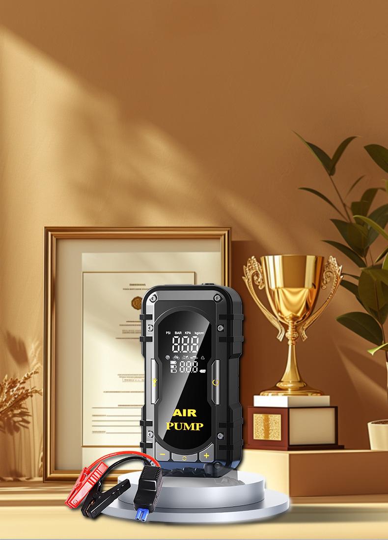 2-in-1 Portable Car Jump Starter & Tire Inflator with Emergency Light & Power Bank