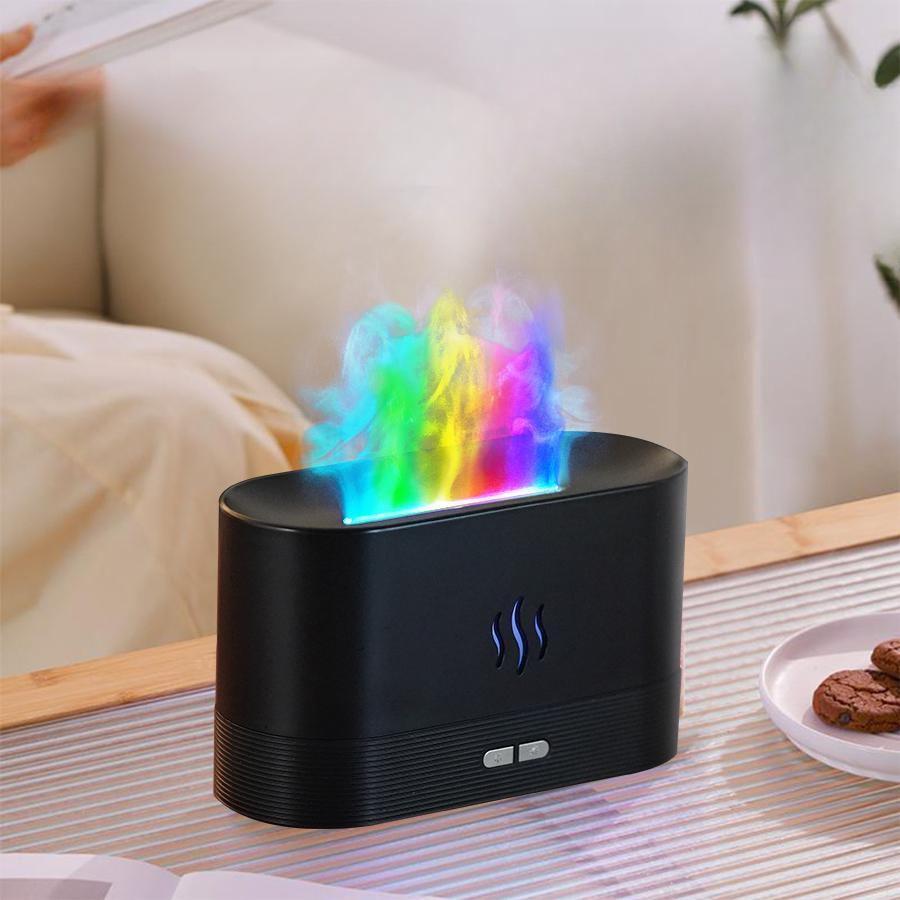 Portable Colorful Night Light Humidifier, USB Powered Mist Maker with Anti-dry Function, Desktop Small Aroma Diffuser Air Humidifier For Bedroom Home Office