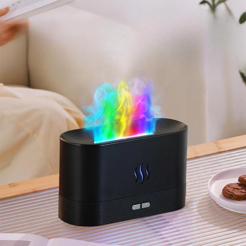 Portable Colorful Night Light Humidifier, USB Powered Mist Maker with Anti-dry Function, Desktop Small Aroma Diffuser Air Humidifier For Bedroom Home Office
