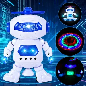 1PC Electric Musical Walking Dancing Robot Toy with LED Lights, 360° Body Spinning, Fun Toy Figure for Boys Girls, Holiday Gift
