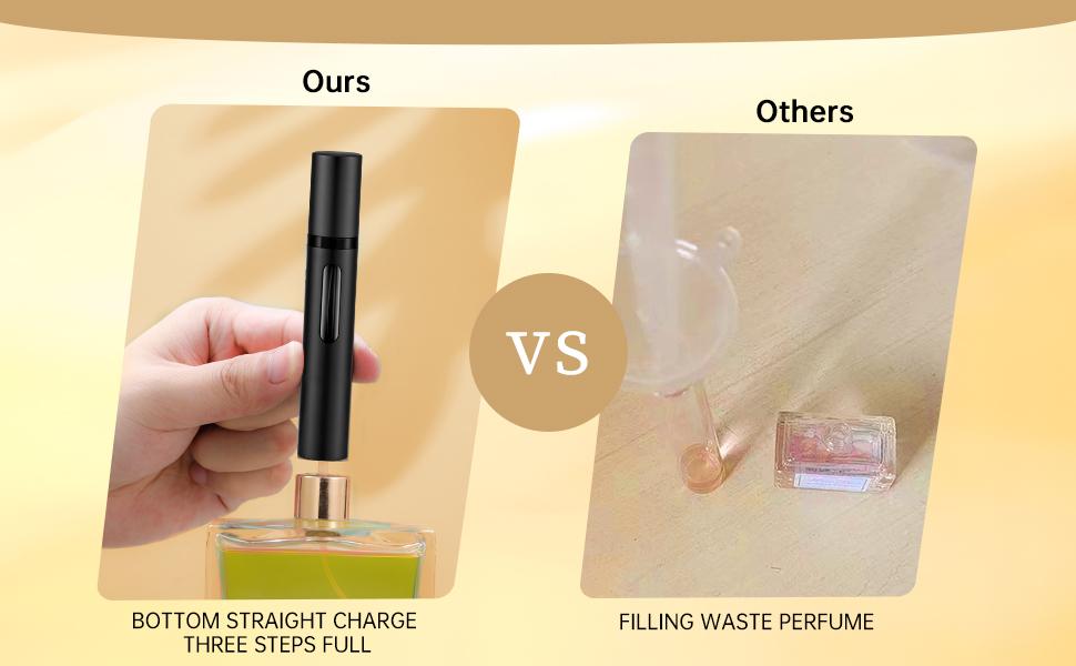 10ml Atomizer Travel Refillable, 3PCS Travel Refillable Bottle,Bottom-Filling Fragrances Perfumes Bottle,Mini Cologne Dispenser,Portable Sprayer（Black-Grey-Silver）