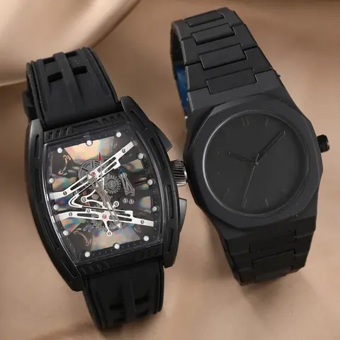 2 Pcs Men's Simple Business Casual Style Quartz Analog Wristwatch, Sporty and Elegant Watch, Suitable for Daily Use, Perfect Gift, Analog Watches