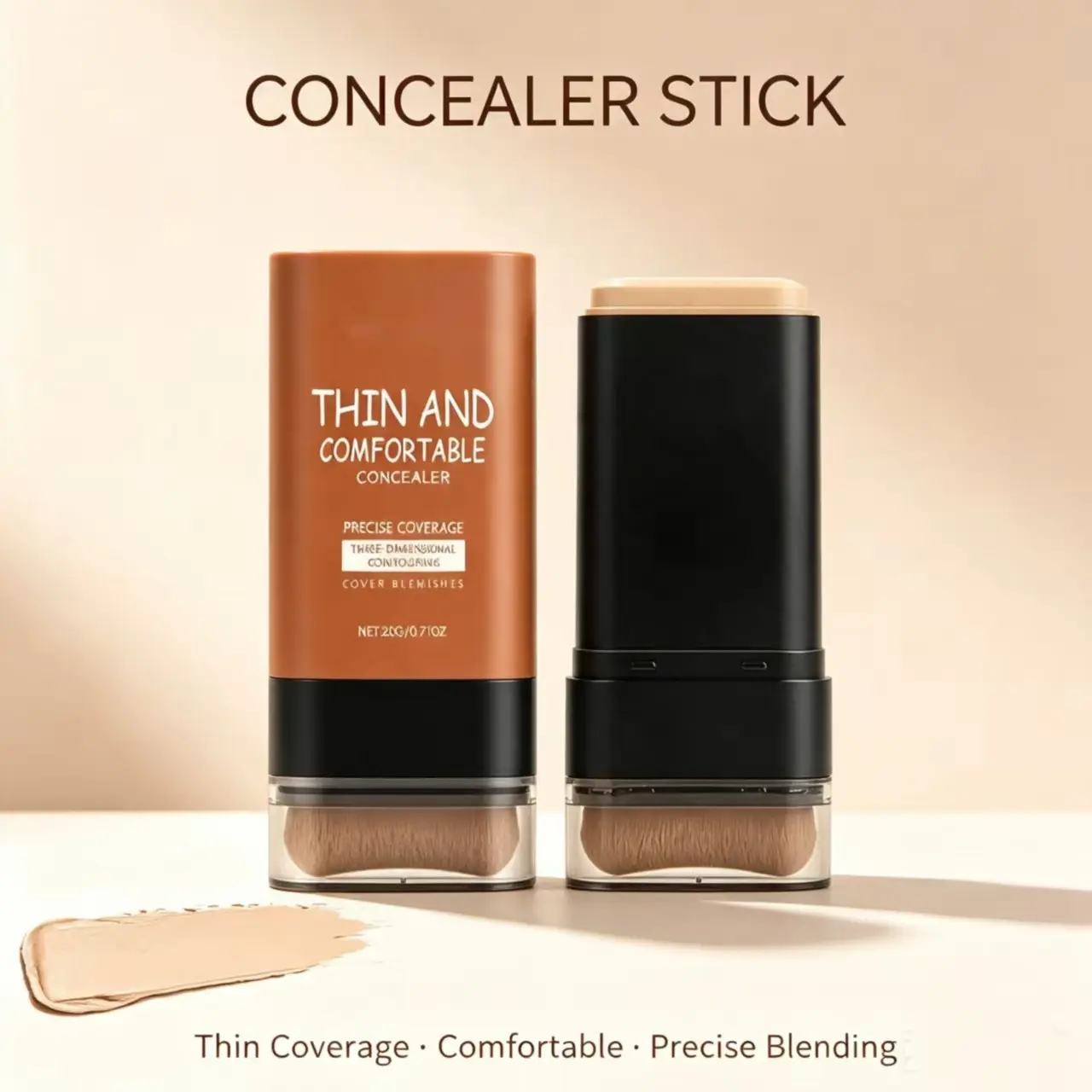 Sheer Concealer Foundation Stick, Hydrating Lightweight Makeup, Contour Shaping Stick, Create Natural Flawless Daily Face Makeup Stick,Radiant,Serum,Foundation with SPF 50,freckle,liquid,forever,bloom,water,resistant,faux,skin,tint,olive