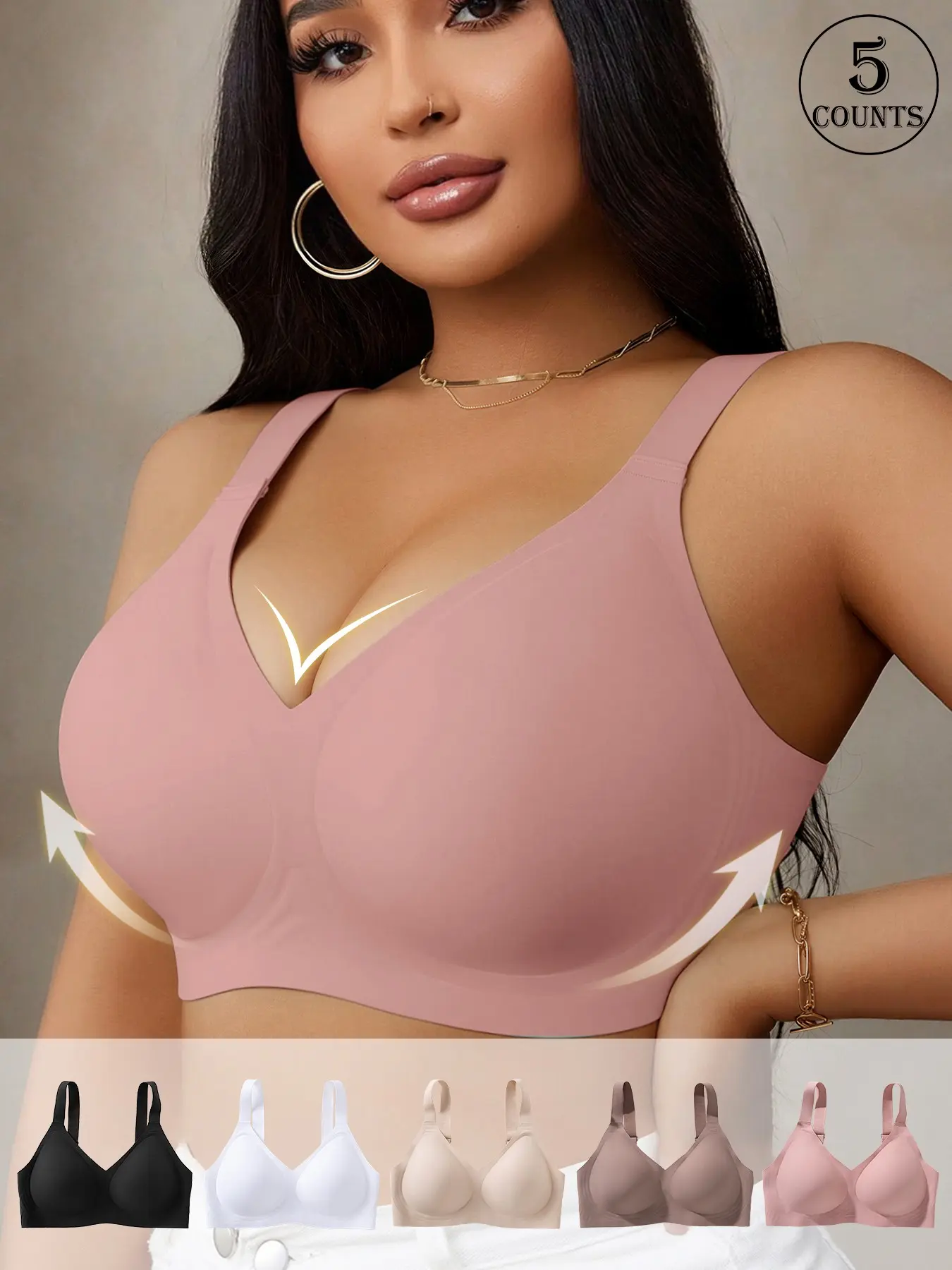 5PCS Cooling Jelly Bra | Side Support Wireless Bra | Sports & Daily Wear Bra, Sports Bras