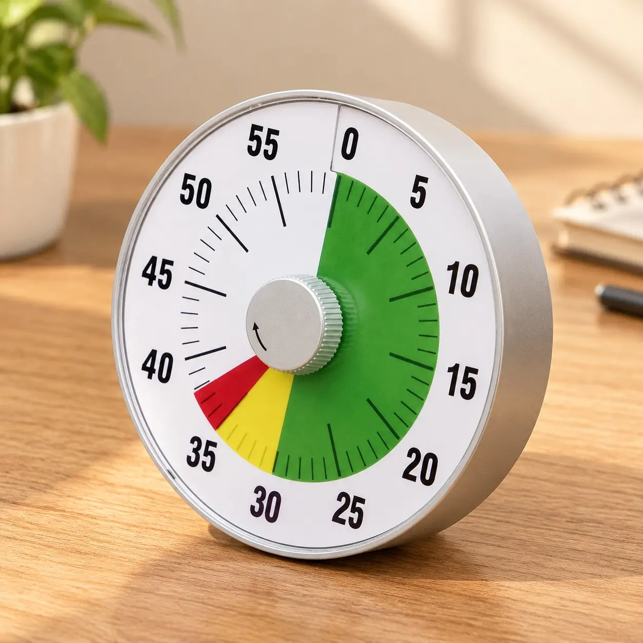 Kitchen Timer, Countdown Visual Analog Timer, Quiet Counting, Low Loud and Mute Alarm for Teachers Classroom, Kids, Adults Kitchen, Office, Gym (Green) LT21-TC 7.5 inchesGift