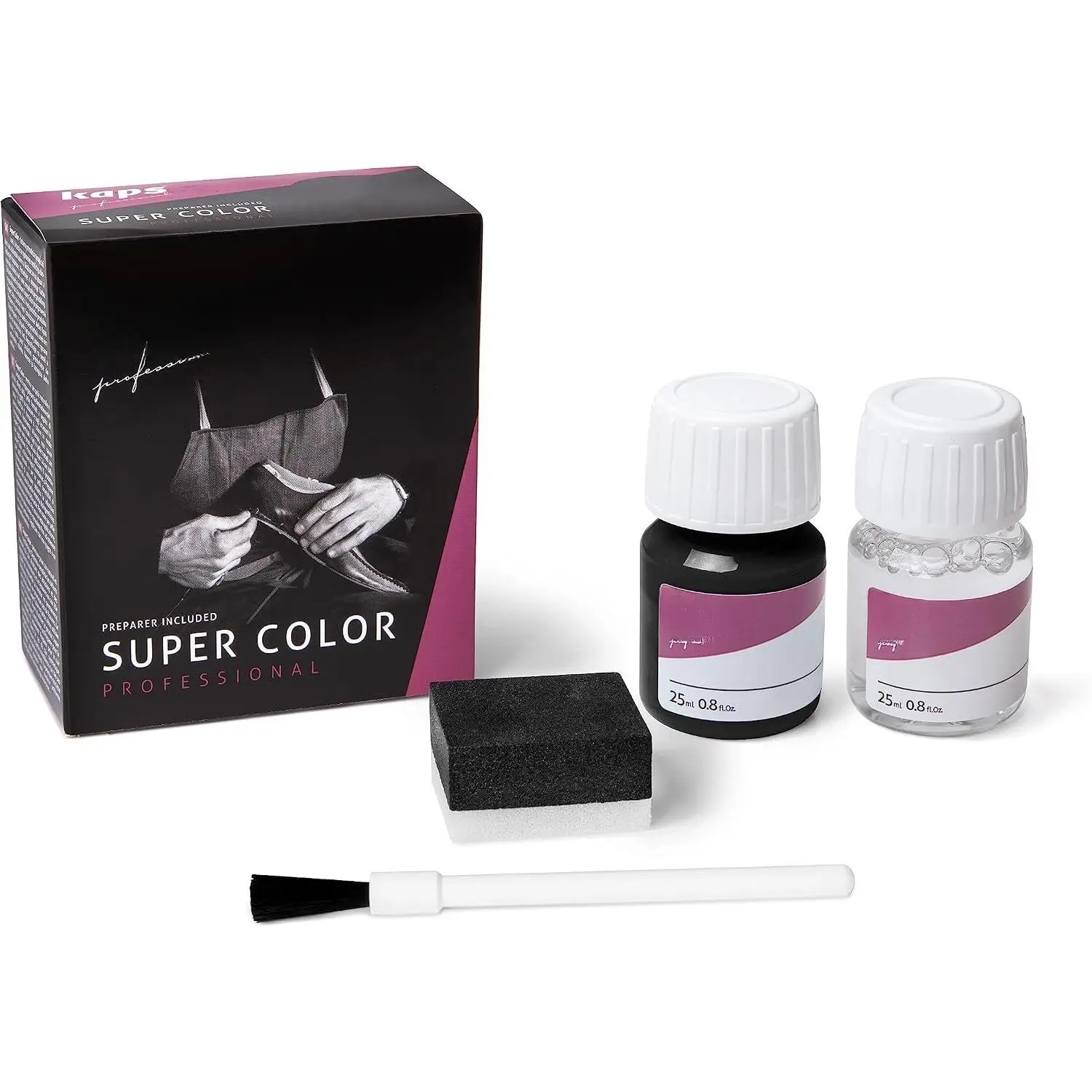 Dye with Primer for  and Synthetic Leather Shoes,  Super Color and Preparer, 70 Colors (118 - Black)