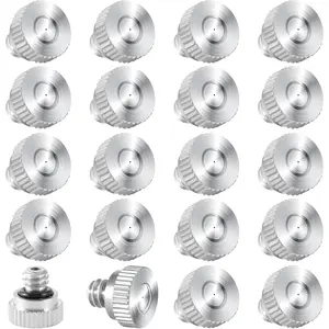 20 Pcs Brass Misting Nozzles for Outdoor Cooling System,0.012 Orifice (0.3 mm) 10/24 UNC Mister Nozzles Sprinklers for Greenhouse Patio Misting System