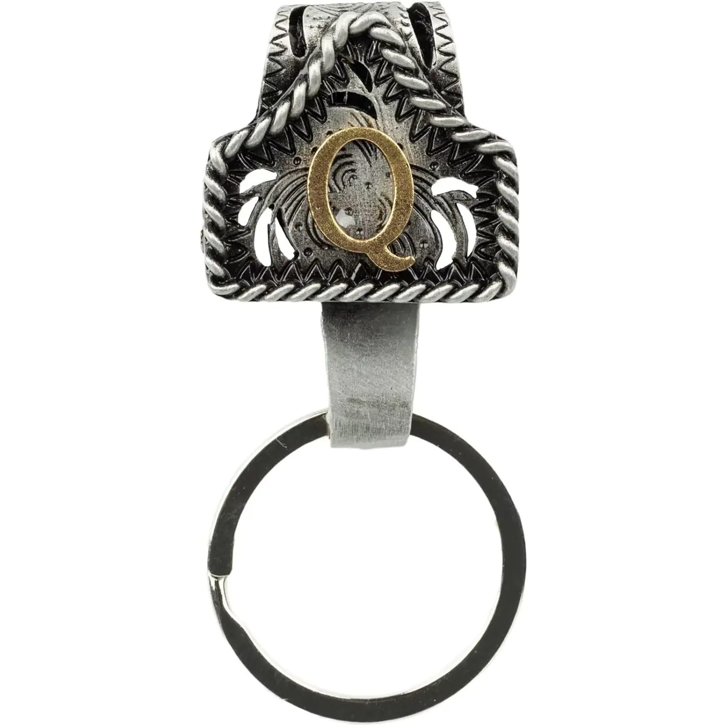 Vintage Western Cowboy Letter Keychain,Handmade Metal A-Z Initial Key Chain Clip,Personality key holder for Pocket&Bag