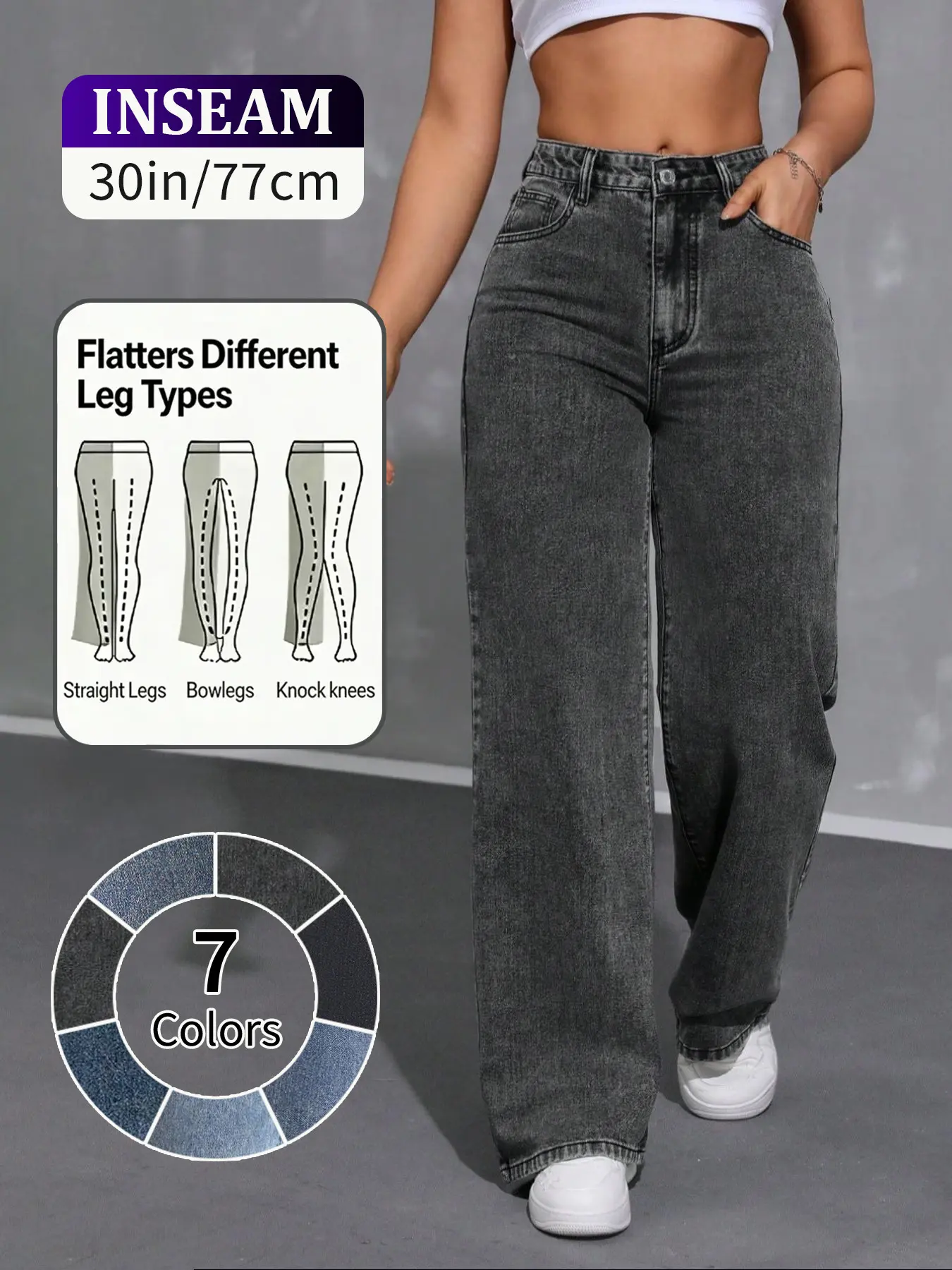 Women's High-Waisted Straight Leg Loose Fit Jeans, Trendy Wide-Leg Street Fashion, Breathable Comfort, Fall & Winter Essential, Casual Daily Wear