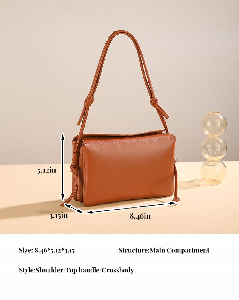 2026 New Crossbody Small Square Bag Niche Simple Double-layer Genuine Leather Small Bag Women's Bag Minimalist Style Commuter Shoulder Bag