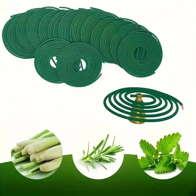 🌀 Lemongrass Incense Coils ｜ Mosquito Repellent Insect Repellent Coils ｜ 48 PCS Outdoor Camping Terrace Use