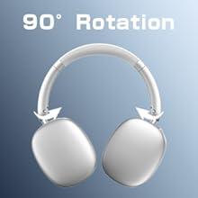 Wireless Headphones Over Ear, Bluetooth 5.4 Headsets, Hi-Fi Stereo, ANC Noise Cancelling, Built-in Microphone, 30 Hours Playtime, 3.5mm Jack, Lightweight for Phones, Computers, Games(Silver)