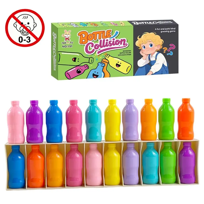 Color-Sorting Bottle Game Set, Tabletop Board Toy for Family Night, Party Table Game, Kid Board Games, Fun Bottle-Matching Memory Challenge for Kids & Adults, Suitable for Ages 3+