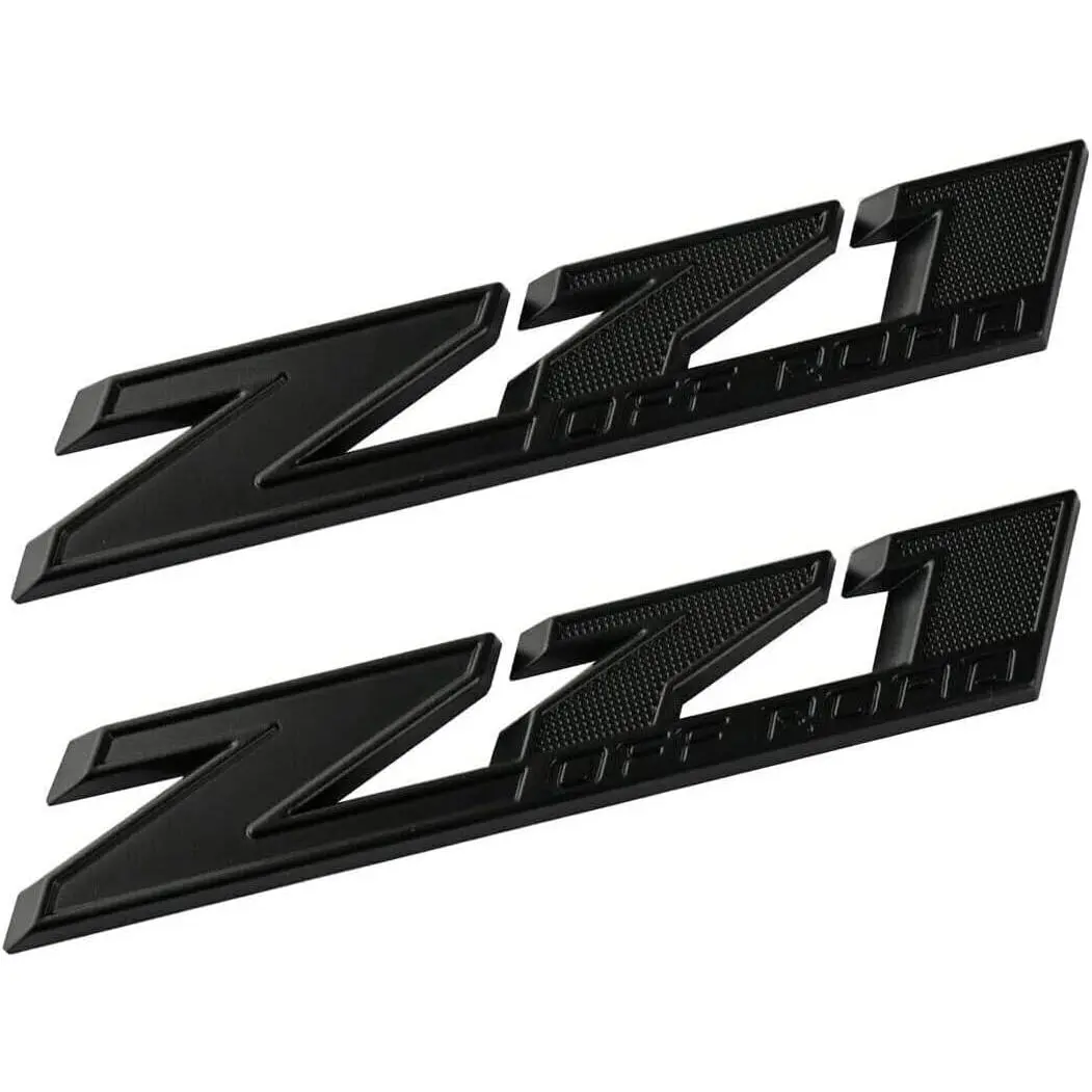 2pcs (Small Size) Z71 Off Road Emblems,3D Aolly Decal Emblems for GMC Chevy Silverado Sierra Suburban Colorado (All Black)