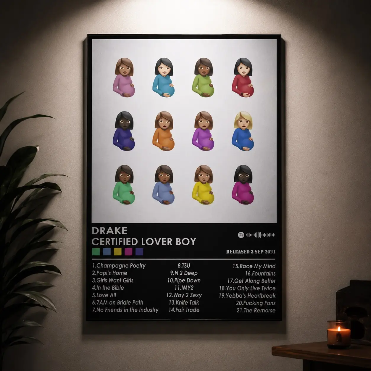 Music Album Cover Inspired Canvas Wall Art Poster, Vintage Pop Culture Music Print, Rapper Fan Aesthetic Artwork, Waterproof Canvas Decor for Bedroom Dorm Studio Man Cave Living Room, Gift for Music Lovers Rappers Fans Men Teens, Modern Room Decoration