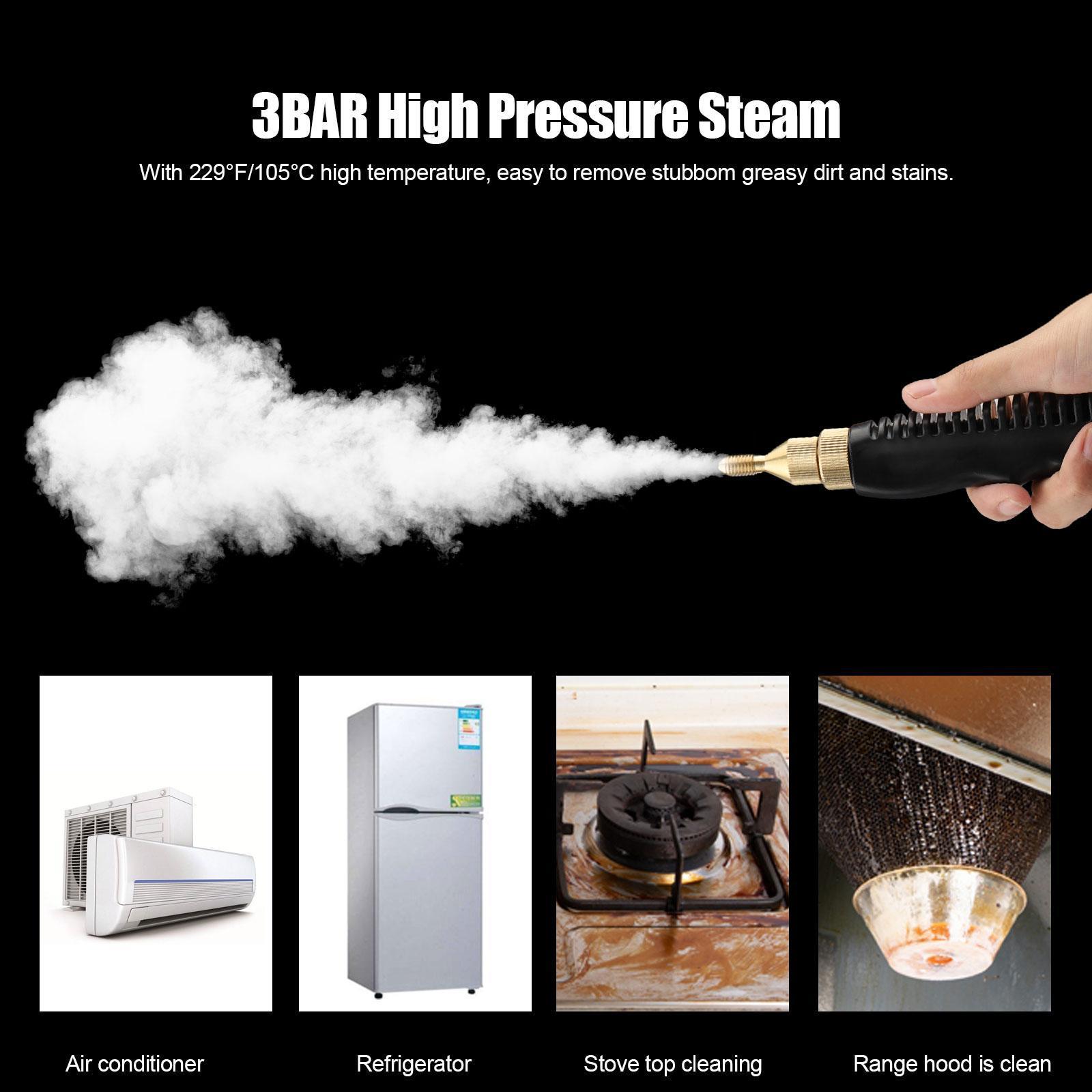 2500W Handheld High Temp Steam Cleaner | Heavy Duty Steam Machine for Car Detailing, Auto Interior, Engine & Home Cleaning | Multi-Surface Deep Cleaner with 105°C High Pressure Steam & 4 Accessories | Chemical-Free