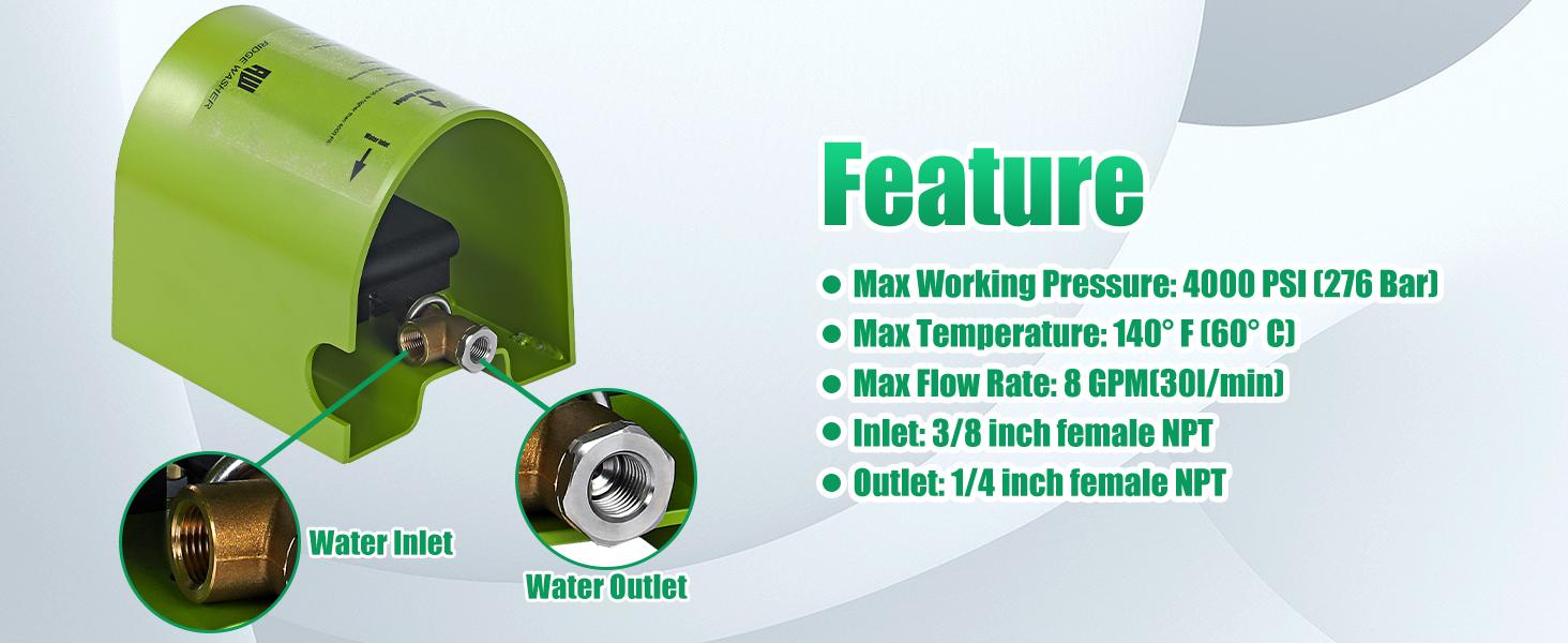 Foot Valve Sewer Jetter Kit for Pressure Washer, Ball Valve, 4000 PSI Foot Valve