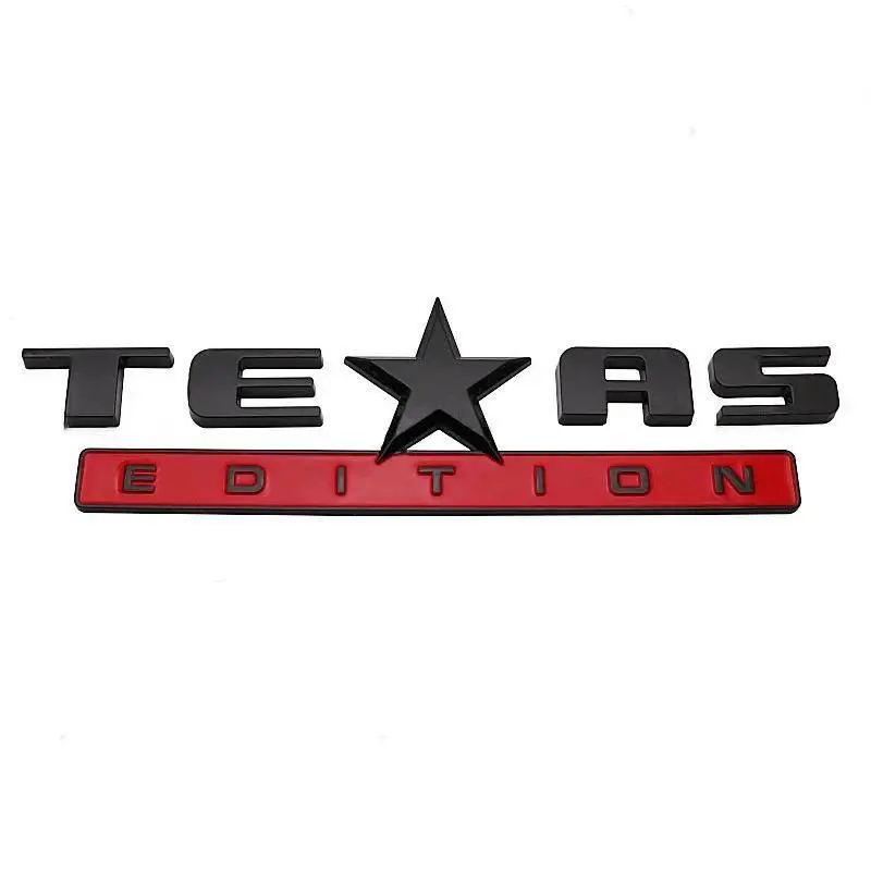 3D ABS TEXAS EDITION Badge Rear Trunk Fender Emblem Sticker For Jeep Chevy Silverado GMC Sierra Car Decals Accessories