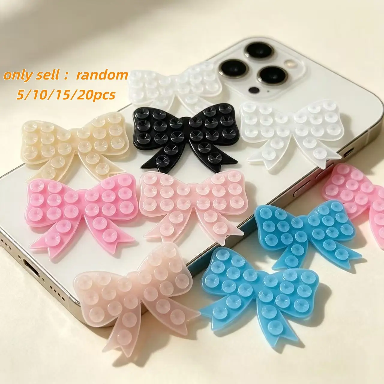 5/10/15/20pcs Bow-Shaped Silicone Suction Cups, Strong Adhesion for Phones and Tablets, Anti-Slip Adhesive, Single-Sided Design