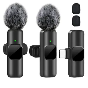 Wireless Lavalier Microphone, 1 Set Type-C Rechargeable Wireless Mini Microphones for Live Streaming Vlog Recording, Portable Wireless Lapel Mic for Multiple Devices