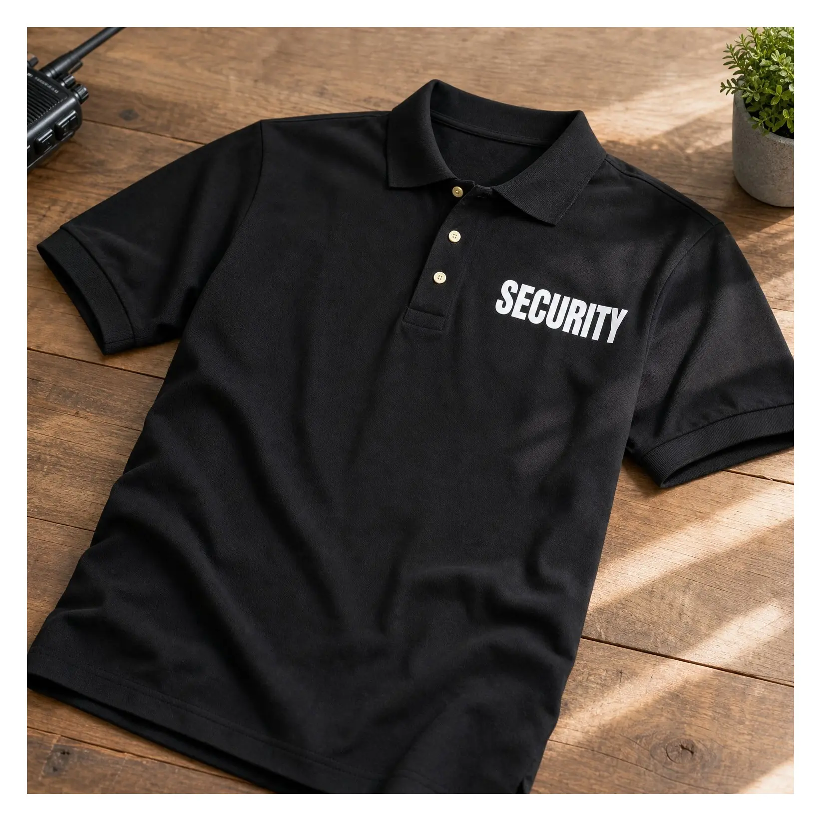 Men's Poly Cotton Tactical Polo Shirt - Security Guard Officer Uniform ShirtGift