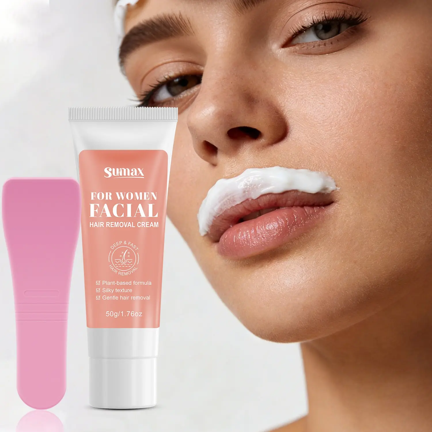 Sumax50g Women's Facial Hair Removal Cream, Fast and Gentle, Non-Greasy, Mild and Non-Irritating, Full Body Hair Removal, Depilatory Cream