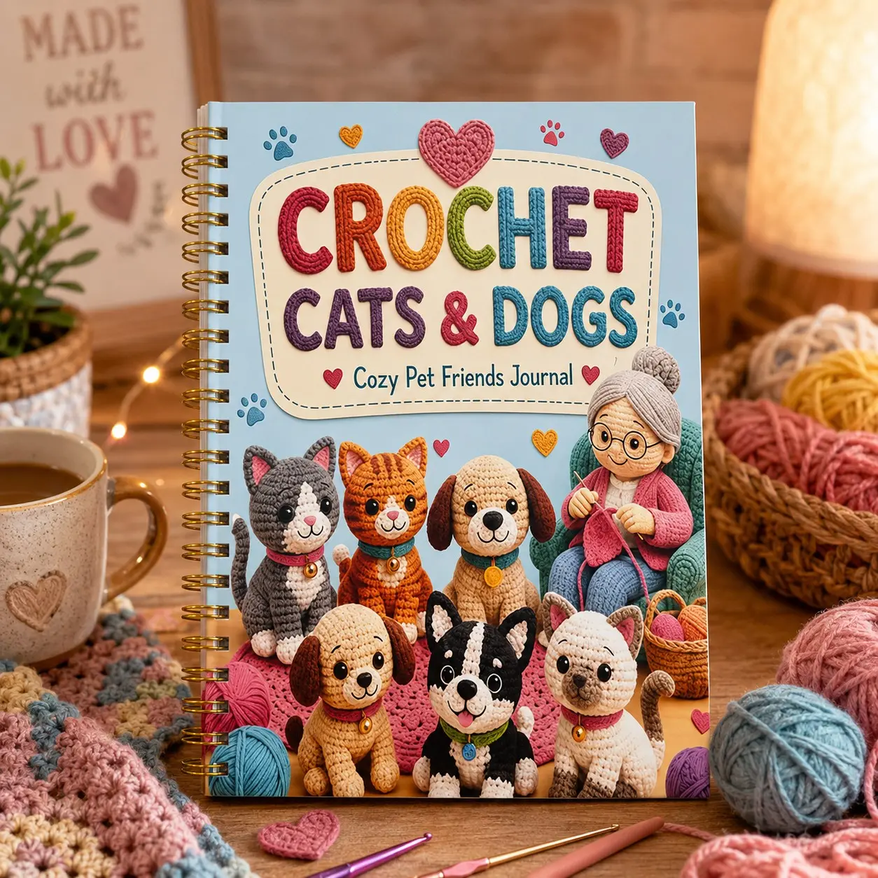 Crochet Cat Dog Diary: Beginner Friendly Crochet Pattern Book, DIY Crochet Guide, Cute Yarn Dolls, Handmade Gift Inspiration