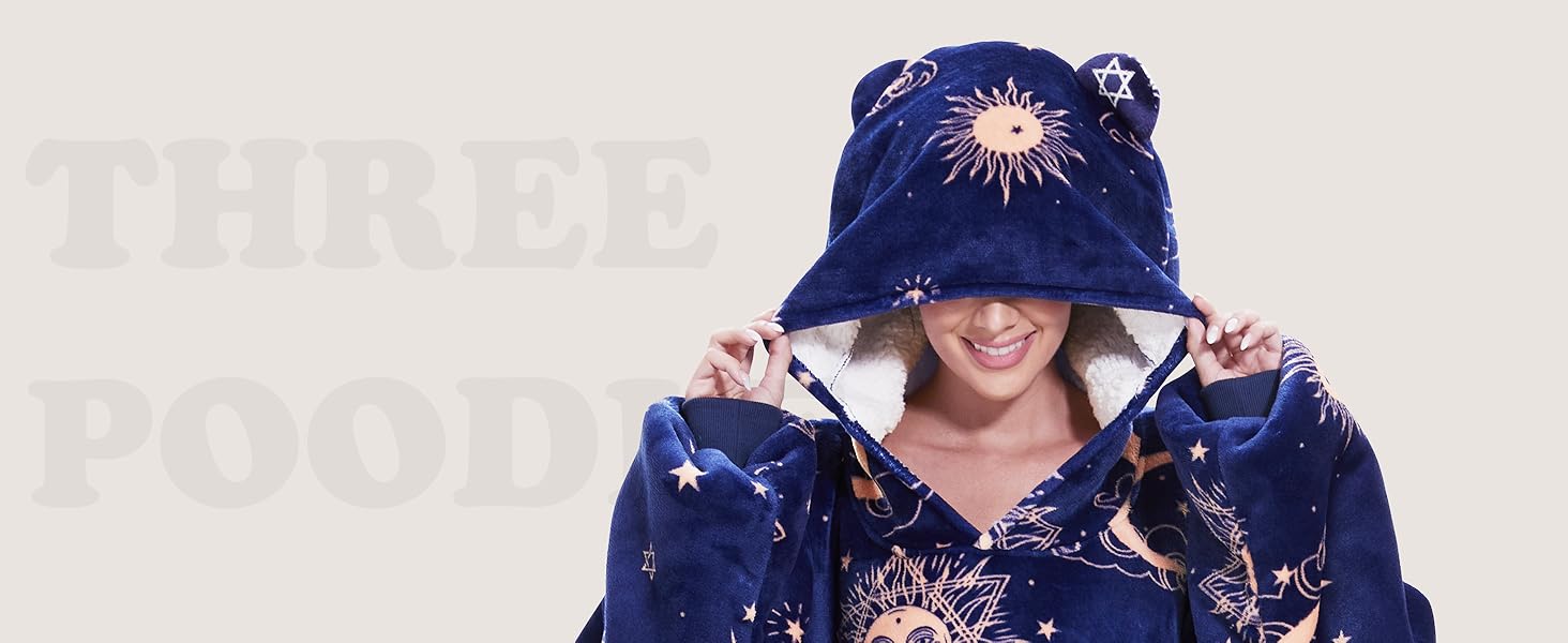 Wearable Blanket Hoodie with Slipper Socks Set, Oversized Blanket Sweatshirt Hoodie for Men Kids, One Size Fits All (Sloth)