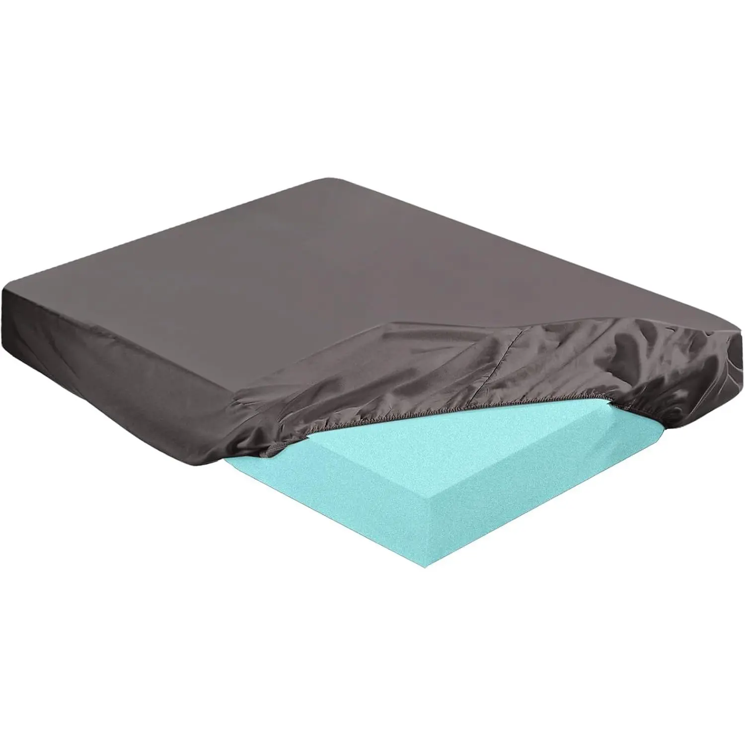 2-3 Inch Mattress Topper Cover (Only Cover) Protector Microfiber for Latex Mattress Topper Gel RV(King 80 x 78 Inch,Dark Gray)