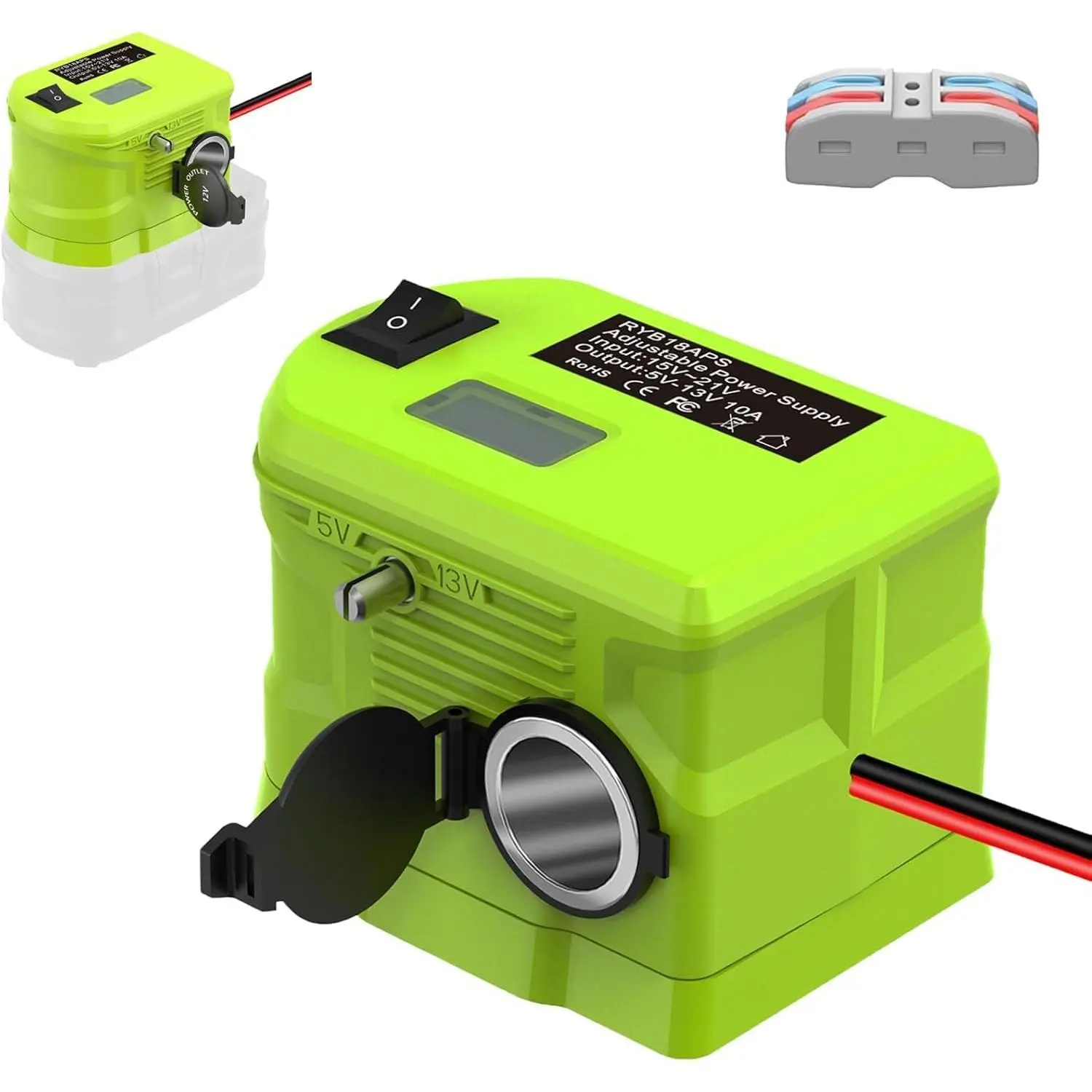 18V to12V Step Down Converter for Ryobi for Power Wheel Battery Adapter,Power Connector for Rc Car Truck,Robotics,DIY Converter Power Station,Cigarette Lighter Connector