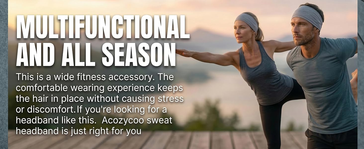 5Pack Stretchy Unisex Sweatband Sports Headband For Running,Cycling,Basketball,Yoga,Fitness Workout