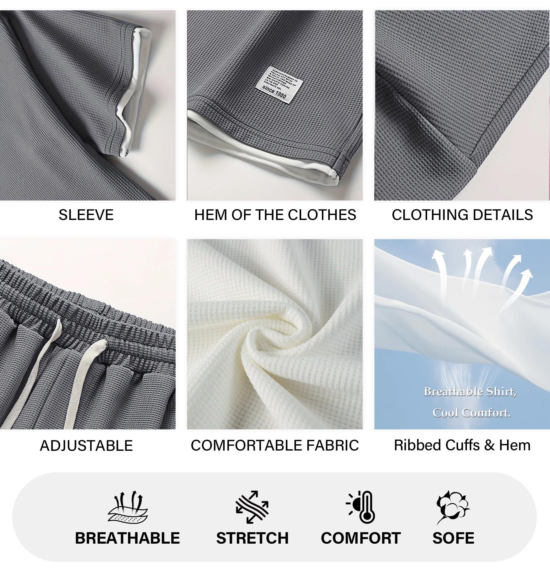 Men's Spring Summer 2-Piece Drawstring Casual Set - Short-Sleeved Shirt & Shorts, Suitable for Everyday Wear & Sports Activities Men's Spring Summer 2-Piece Drawstring Casual Set - Short-Sleeved Shirt & Shorts, Suitable for Everyday Wear & Sports Activities