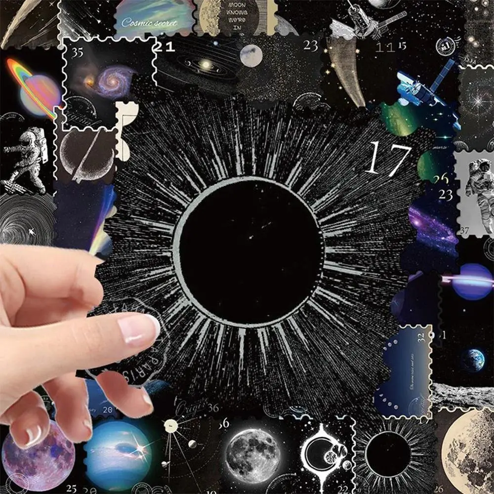 10/30/50pcs Retro Universe Planet Galaxy Stamp Stickers Cool Graffiti Decals for Laptop Luggage Scrapbook Waterproof Sticker Toy