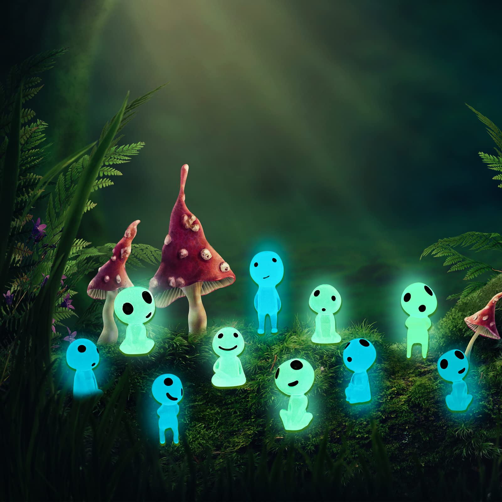 Glow in Dark Tree Elves Decorations, Miniature Fairy Luminous Ghosts for Garden, Aquarium, Dollhouse, Potted Plants, Christmas DIY Supplies, Resin Models