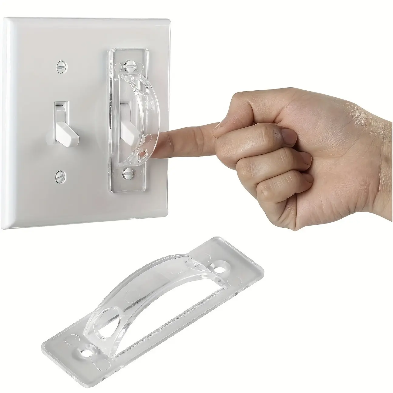 Transparent Switch Protector Cover, 2-Pack, Toggle Switch Shield, Child-Proof Lock, Safety Switch Guard, Easy Installation