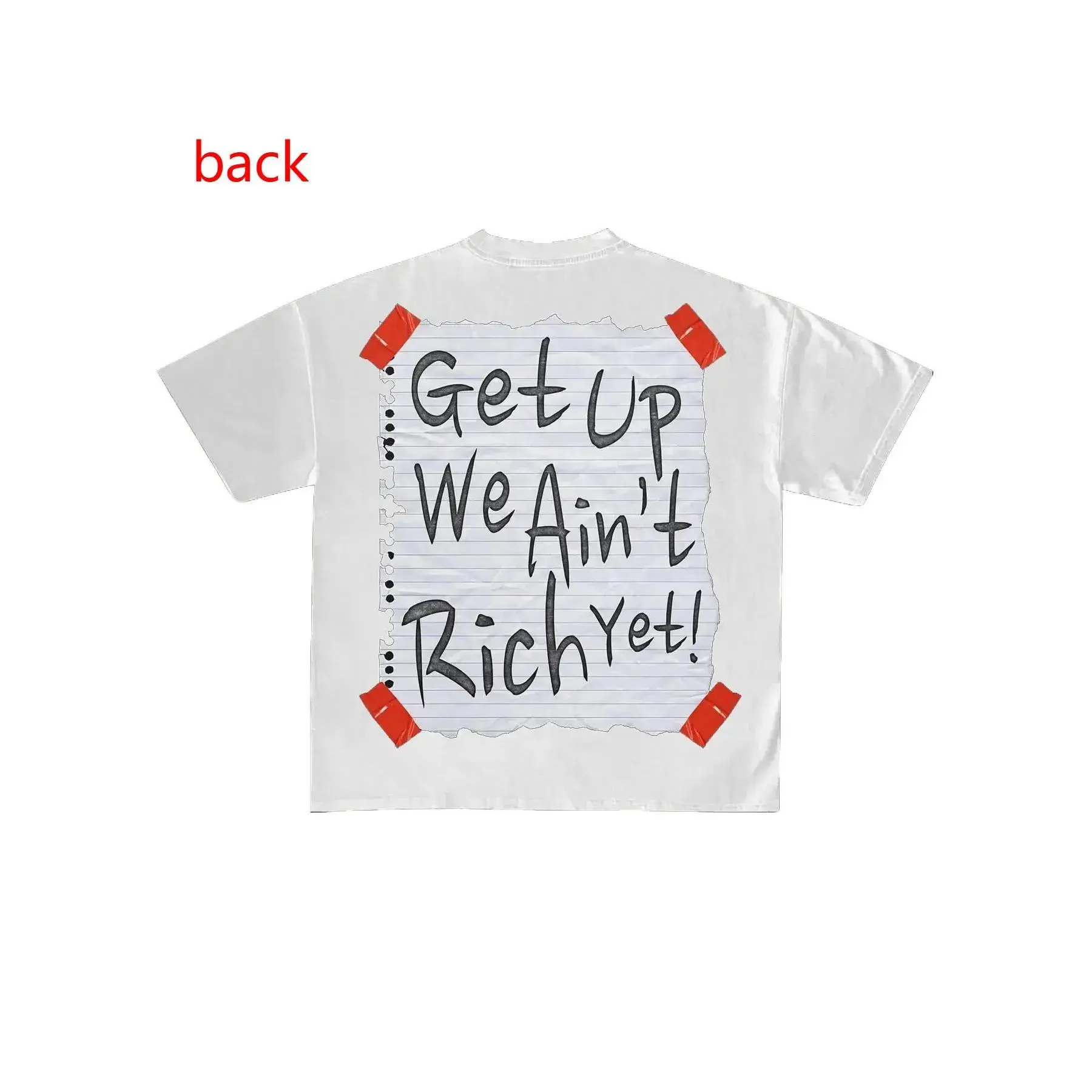 Men's Get Up We'n Ain't Rich Yet Letter Print Short Sleeve Graphic Tee, Regular Fit Casual Comfy Round Neck T-shirt for Daily Wear, Men's Top for Summer, Tropical, Casual Streetwear Top, Casual Stylish Tee,shop