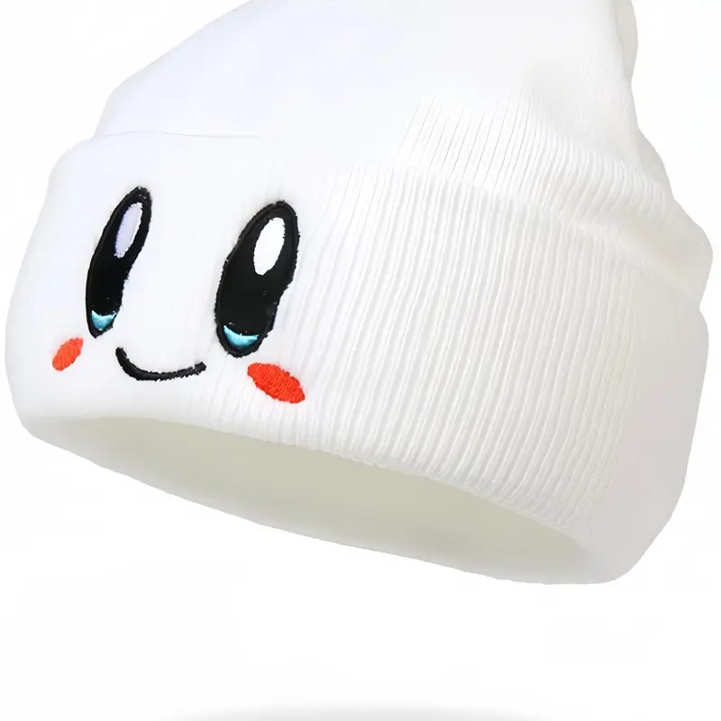 【Black Friday】Cute Knit Beanie with Cartoon Embroidery for Men and Women, Soft, Comfortable, Warm, and Stylish Casual Hat for Fall and Winter