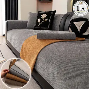 Textured Couch Cover, 1 PC Soft Sofa Seat Pad with Multi-Color Options, Pet-Friendly Furniture Protector, Non-Slip Machine Washable Cover for Sectional, Loveseat, Armchair & 1-4 Seater Couch.