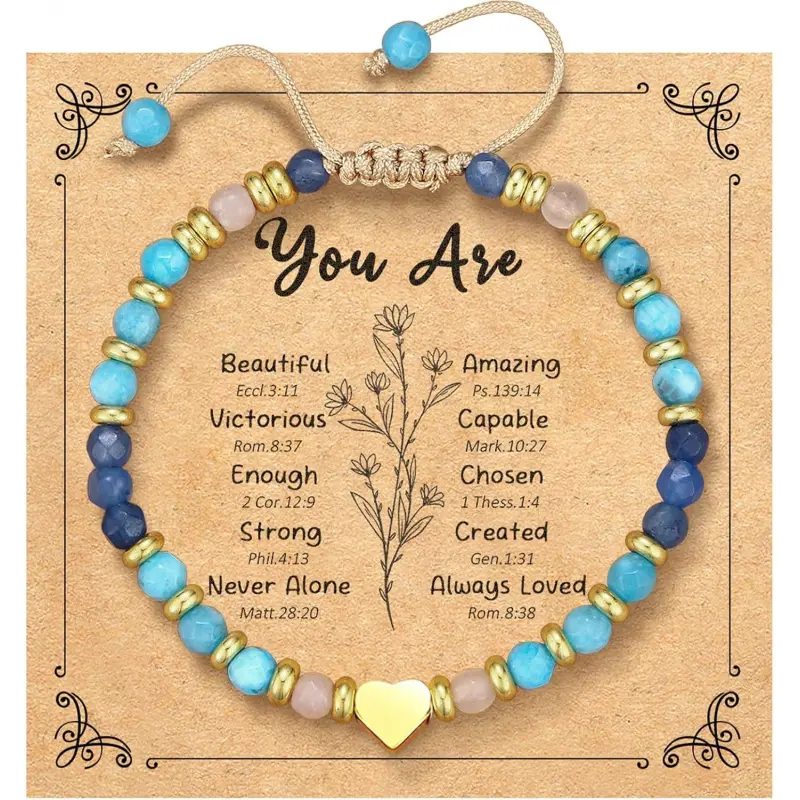 yupoxiu Inspirational Gifts for Women Birthday - Natural Stone Bracelets, Thinking of You Get Well Soon Gifts for Women Friend Sister