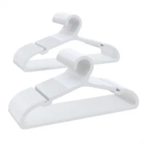 Kids Hangers, Pack of 60, Slim Closet Hangers, Non-Slip,-Saving, Sturdy, 14" W x 7" H (for Children Aged 7-12 Years), White, UAPY0760W