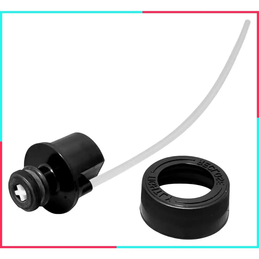 Replacement Cap & Straw Assembly for Bissell Little Green Machine Carpet Cleaners - Models 1400B, 1400W, 3369, 3353, 3519, Only for Models Listed, Black