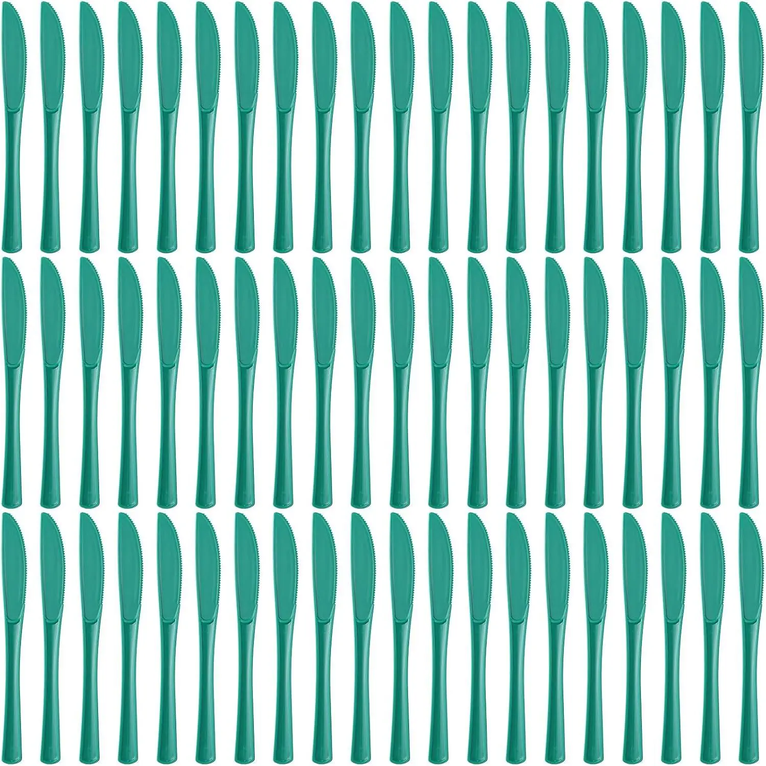 60 count Disposable Plastic  Cutlery Heavy Duty Dinnerware Solids Plastic Silverware Flatware for  Office School Party Picnics Restaurant Outdoor Events or Every Day Use (Green)