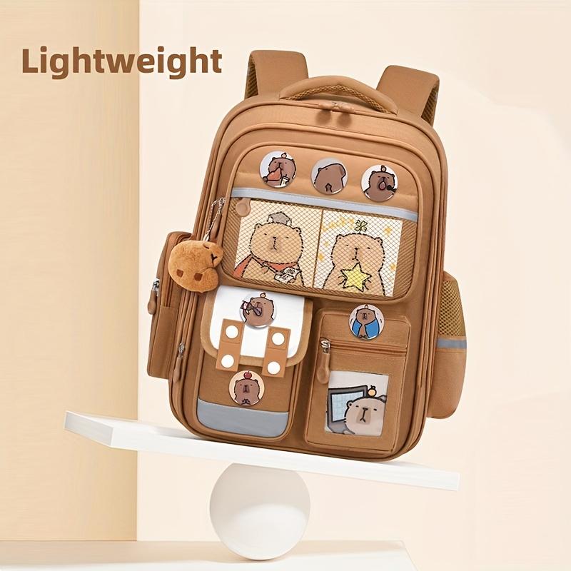 Cute Cartoon Capybara Backpack - Large Capacity Multi-Pocket School Bag with Adjustable Straps, Durable, and Design Students, Casual Daypack |       Design |       Zippered Backpack, School Backpack Girl, Backpack Teenager, Capibara