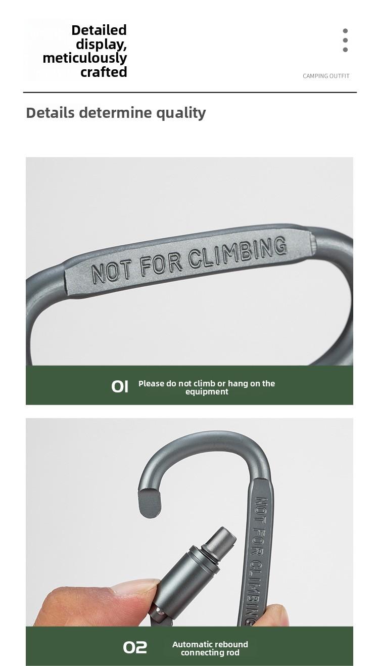 2*D - Type Aluminum Alloy Locking Carabiner Multi - function Outdoor Tactical Gear Mountaineering Buckle Keychain Bottle Clip for Hiking Camping