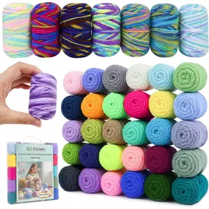 40 Colors Crochet Yarn Kits, 1399 Yards  Yarn for Knitting, Beginner Crochet Kit with 4.0mm  Crochet Hooks